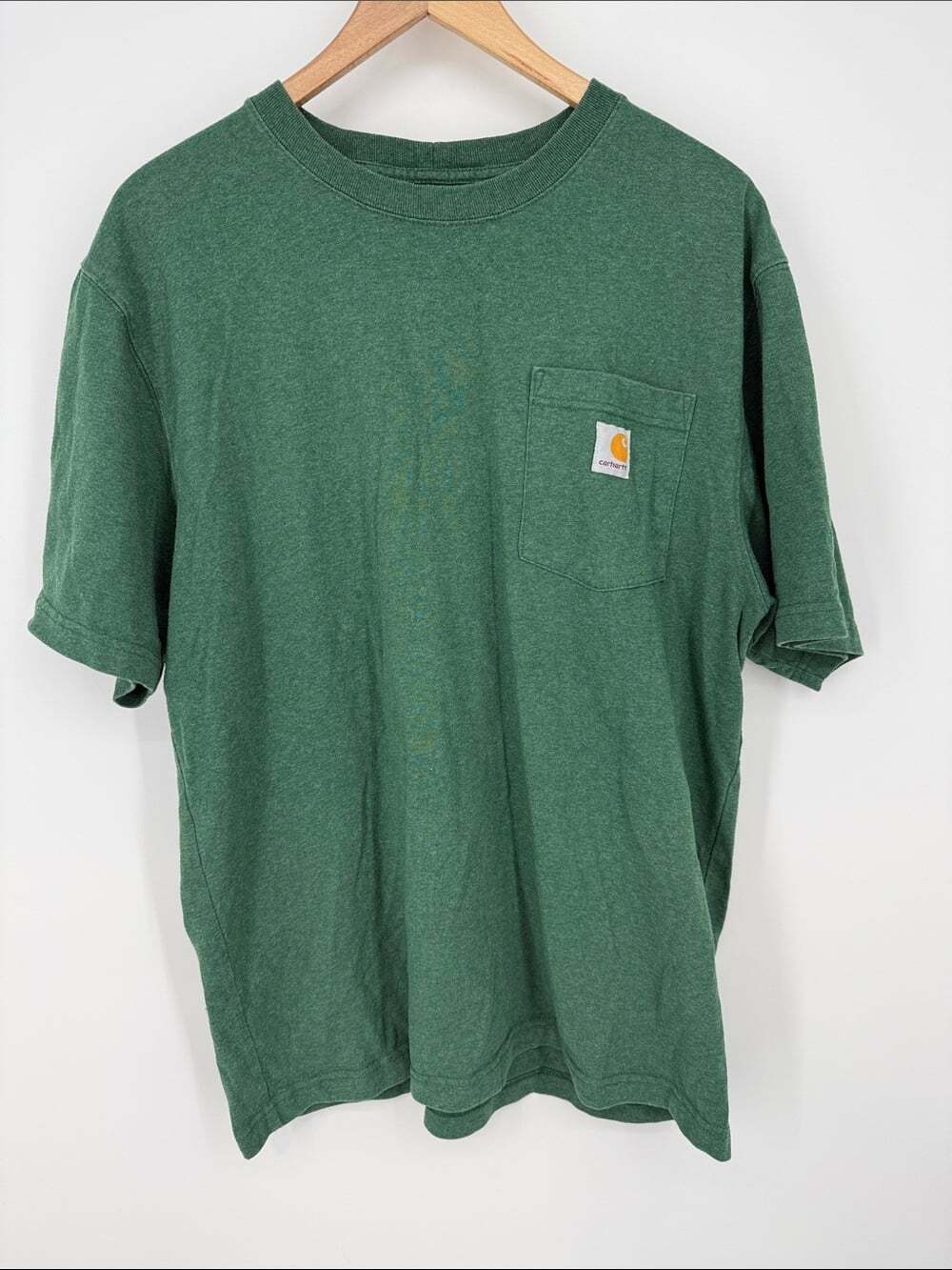 Carhartt Men's Green Pocket T-Shirt Loose Fit Green Size Medium